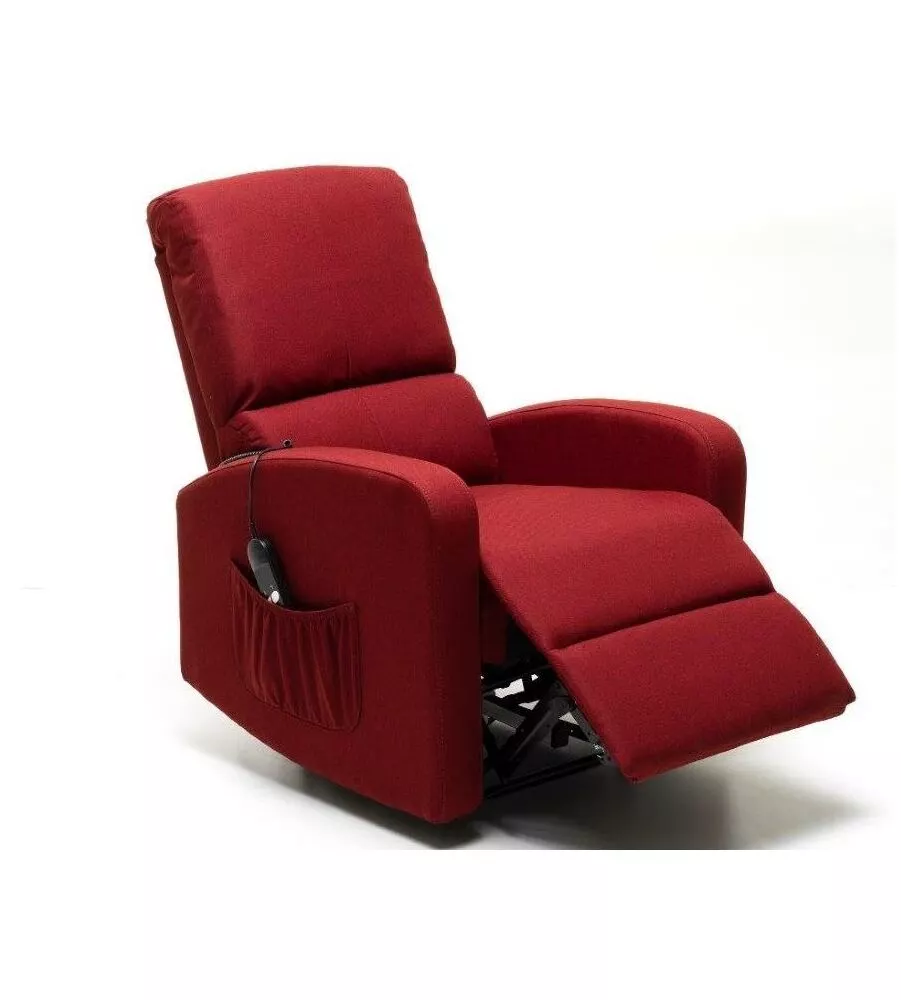 Poltrona con recliner elettrico "fiorella" rossa, 75x82x104 cm